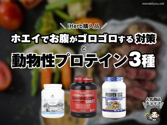 【iHerb購入品】ホエイ（牛乳由来）でお腹がゴロゴロする対策と動物性プロテイン3種まとめ-00